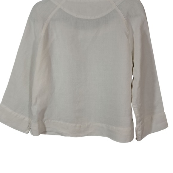 OSKA Long Sleeve‎ Boxy Blouse Off White Sz 2 Linen Lagenlook Layering Breathable - Picture 5 of 11